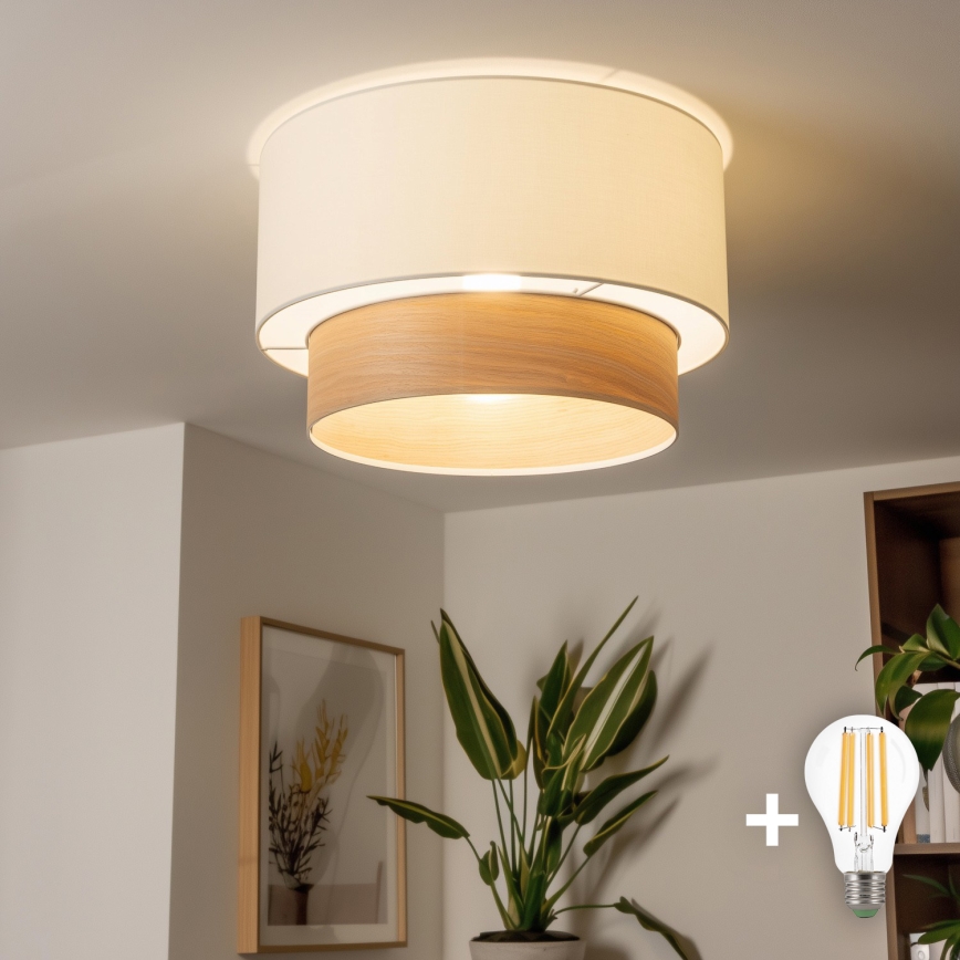 Brilagi - LED Przysufitowy żyrandol CERIA 1xE27/40W/230V śr. 50 cm biały/beżowy