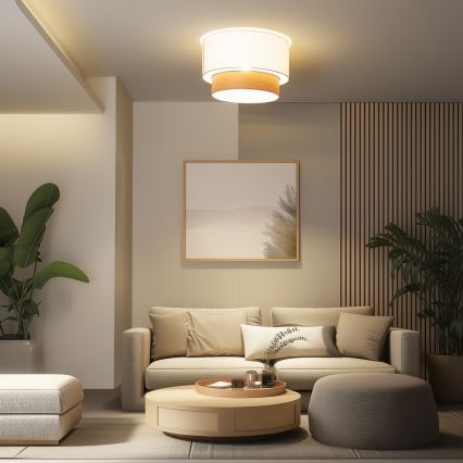 Brilagi - LED Przysufitowy żyrandol CERIA 1xE27/40W/230V śr. 50 cm biały/beżowy