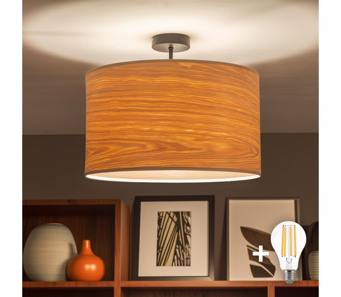 Brilagi - LED Przysufitowy żyrandol CERIA 1xE27/60W/230V śr. 45 cm czarny/beżowy