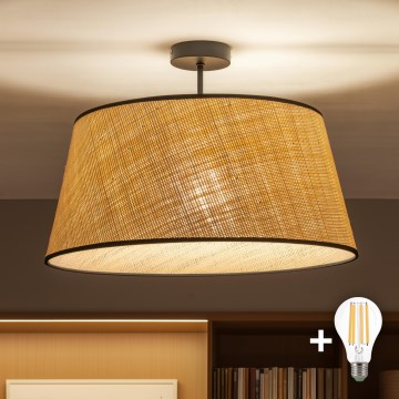 Brilagi - LED Przysufitowy żyrandol CERIA 1xE27/60W/230V śr. 50 cm czarny/beżowy