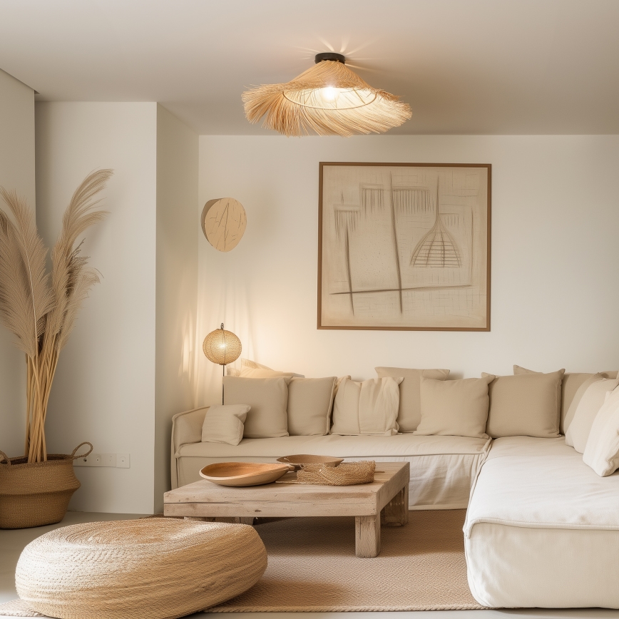 Brilagi - LED Przysufitowy żyrandol CERIA BOHO 1xE27/40W/230V śr. 100 cm rattan