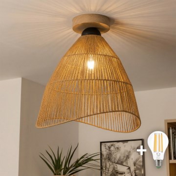 Brilagi - LED Przysufitowy żyrandol CERIA BOHO 1xE27/40W/230V śr. 50 cm brązowy/dąb