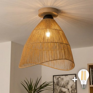 Brilagi - LED Przysufitowy żyrandol CERIA BOHO 1xE27/40W/230V śr. 70 cm brązowy/dąb