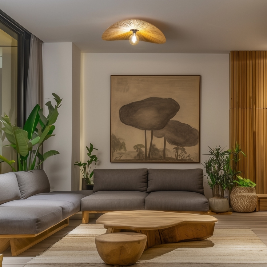 Brilagi - LED Przysufitowy żyrandol CERIA BOHO 1xE27/40W/230V śr. 80 cm rafia