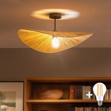 Brilagi - LED Przysufitowy żyrandol CERIA BOHO 1xE27/60W/230V śr. 60 cm czarny/beżowy