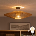 BRILAGI - LED przysufitowy żyrandol CERIA BOHO 1xE27/60W/230V, śr. 70 cm, czarny/brązowy