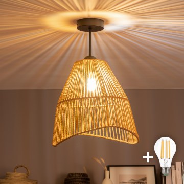Brilagi - LED Przysufitowy żyrandol CERIA BOHO 1xE27/60W/230V Ø 30 cm czarny/brązowy