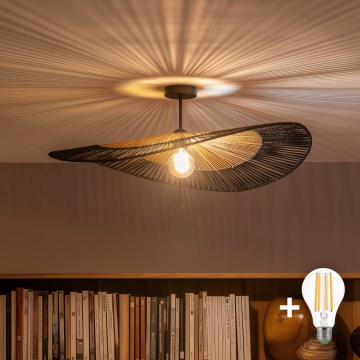Brilagi - LED Przysufitowy żyrandol CERIA BOHO 1xE27/60W/230V Ø 80 cm czarny/brązowy