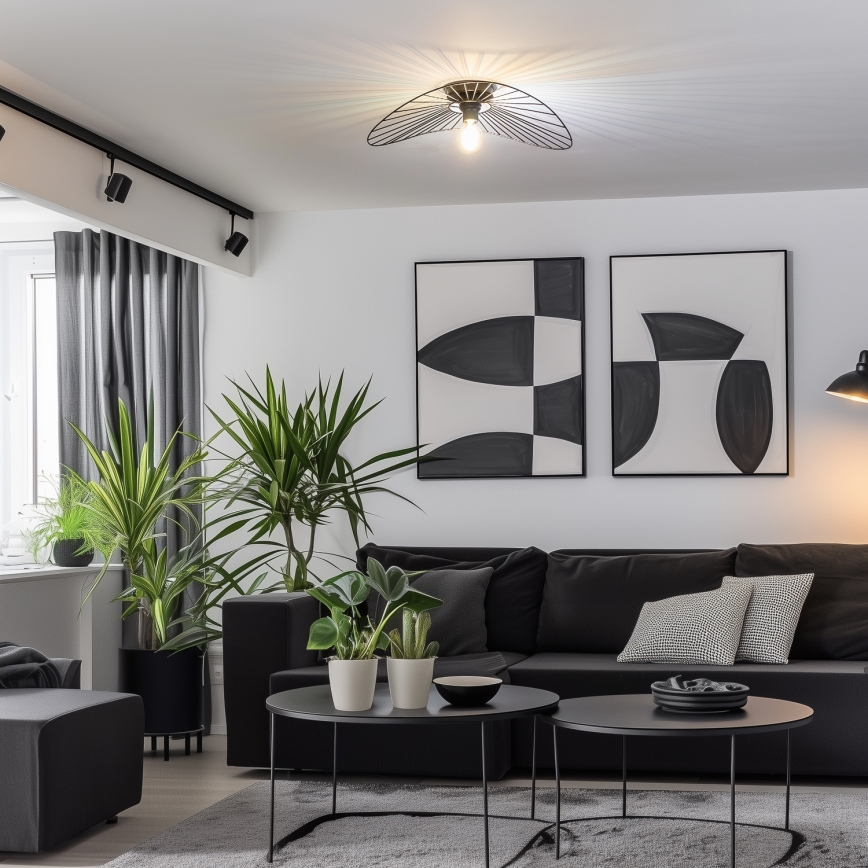 Brilagi - LED Przysufitowy żyrandol CERIA WIRE 1xE27/40W/230V 40x56 cm czarny