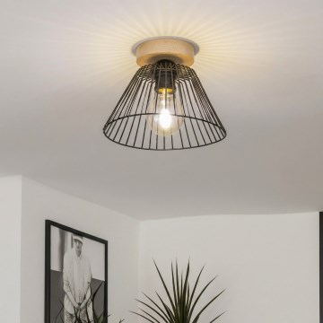 Brilagi - LED Przysufitowy żyrandol CERIA WIRE 1xE27/40W/230V śr. 21 cm czarny/dąb
