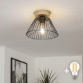 BRILAGI - LED Przysufitowy żyrandol CERIA WIRE 1xE27/40W/230V śr. 30 cm czarny/dąb