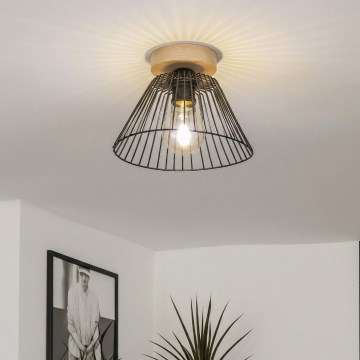 Brilagi - LED Przysufitowy żyrandol CERIA WIRE 1xE27/40W/230V śr. 30 cm czarny/dąb