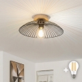 BRILAGI - LED Przysufitowy żyrandol CERIA WIRE 1xE27/40W/230V śr. 38 cm czarny/dąb