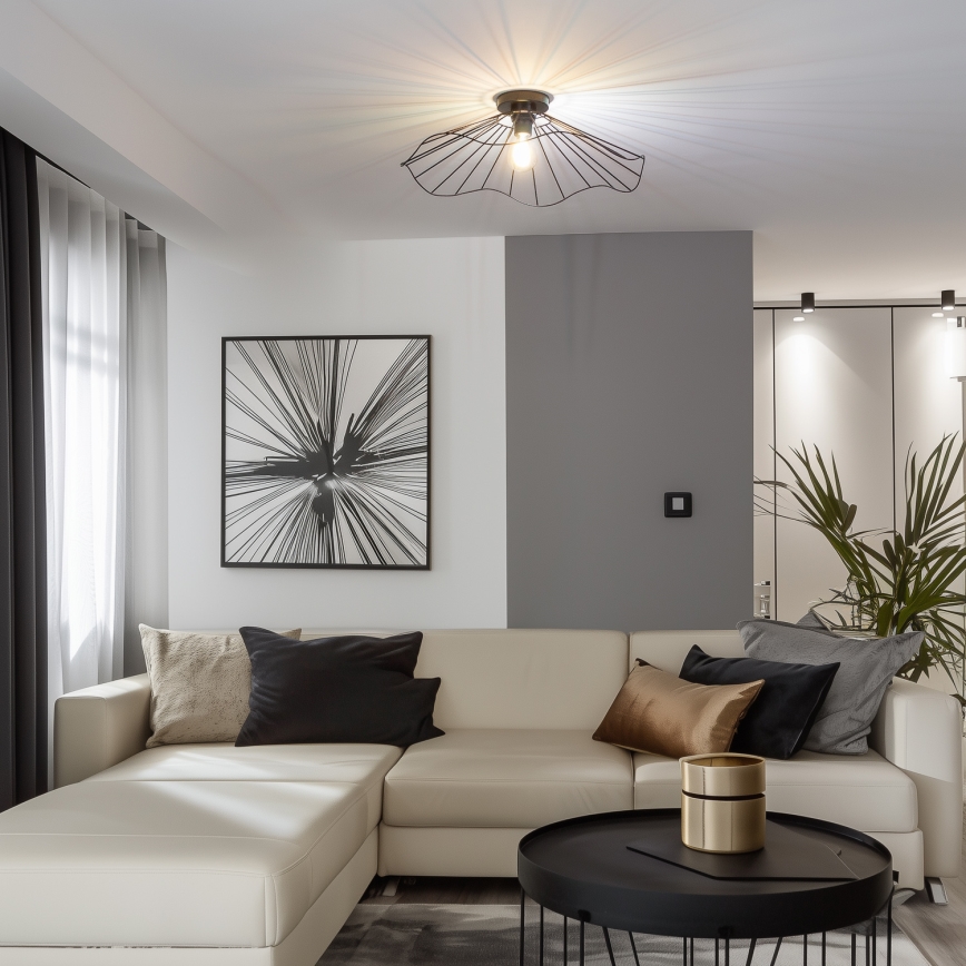 Brilagi - LED Przysufitowy żyrandol CERIA WIRE 1xE27/40W/230V śr. 60 cm czarny