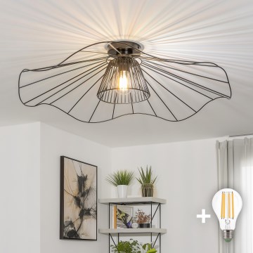 Brilagi - LED Przysufitowy żyrandol CERIA WIRE 1xE27/40W/230V śr. 80 cm czarny