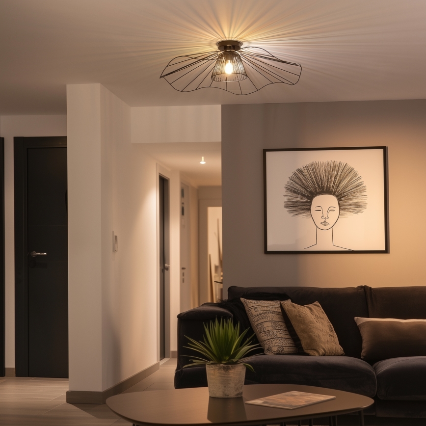 Brilagi - LED Przysufitowy żyrandol CERIA WIRE 1xE27/40W/230V śr. 80 cm czarny