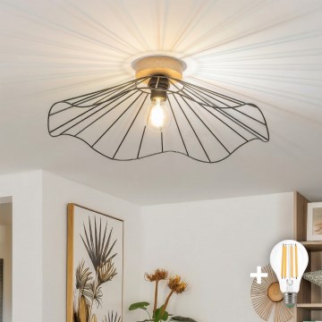 Brilagi - LED Przysufitowy żyrandol CERIA WIRE 1xE27/40W/230V Ø 60 cm czarny/dąb