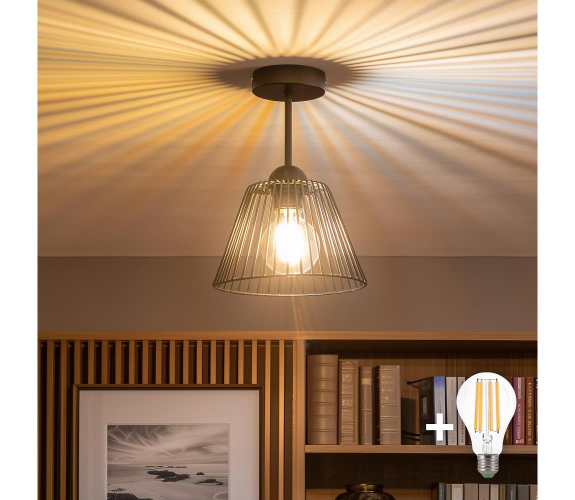 Brilagi - LED Przysufitowy żyrandol CERIA WIRE 1xE27/60W/230V Ø 21 cm czarny