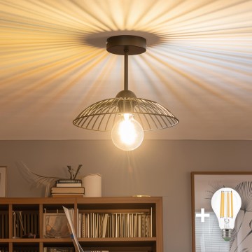 Brilagi - LED Przysufitowy żyrandol CERIA WIRE 1xE27/60W/230V Ø 26 cm czarny