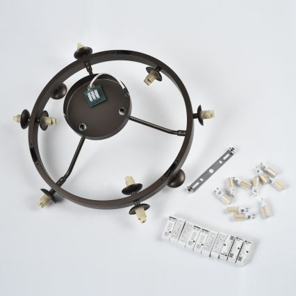 Brilagi - LED Przysufitowy żyrandol MILLA 10xG9/3W/230V brązowy/przydymiony brąz