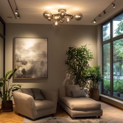 Brilagi - LED Przysufitowy żyrandol MILLA 10xG9/3W/230V czarny chrom/dymione