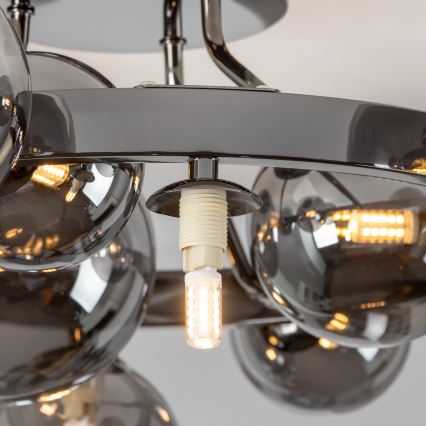 Brilagi - LED Przysufitowy żyrandol MILLA 10xG9/3W/230V czarny chrom/dymione