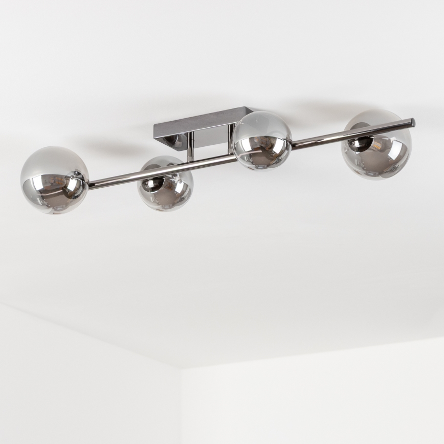 Brilagi - LED Przysufitowy żyrandol MILLA 4xG9/3W/230V czarny chrom/szkło dymne