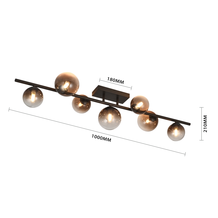 Brilagi - LED Przysufitowy żyrandol MILLA 7xG9/3W/230V brązowy/dymowy brąz