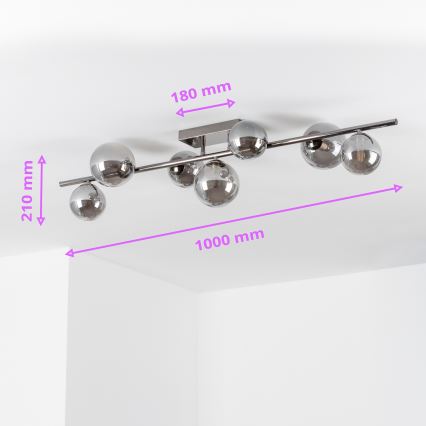 Brilagi - LED Przysufitowy żyrandol MILLA 7xG9/3W/230V czarny chrom/przydymione