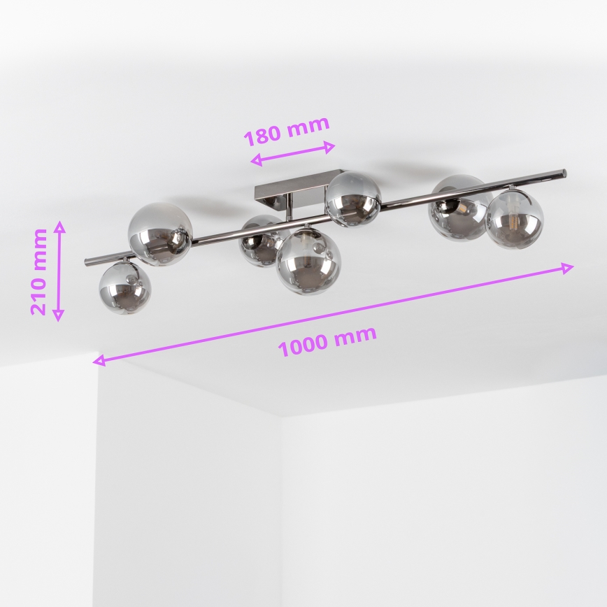 Brilagi - LED Przysufitowy żyrandol MILLA 7xG9/3W/230V czarny chrom/przydymione