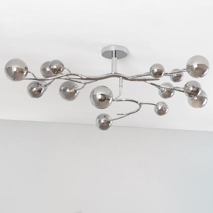 Brilagi - LED Przysufitowy żyrandol MISTEL 15xG9/3W/230V czarny chrom/przydymiony