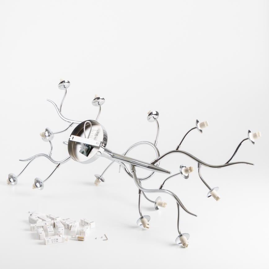 Brilagi - LED Przysufitowy żyrandol MISTEL 15xG9/3W/230V czarny chrom/przydymiony