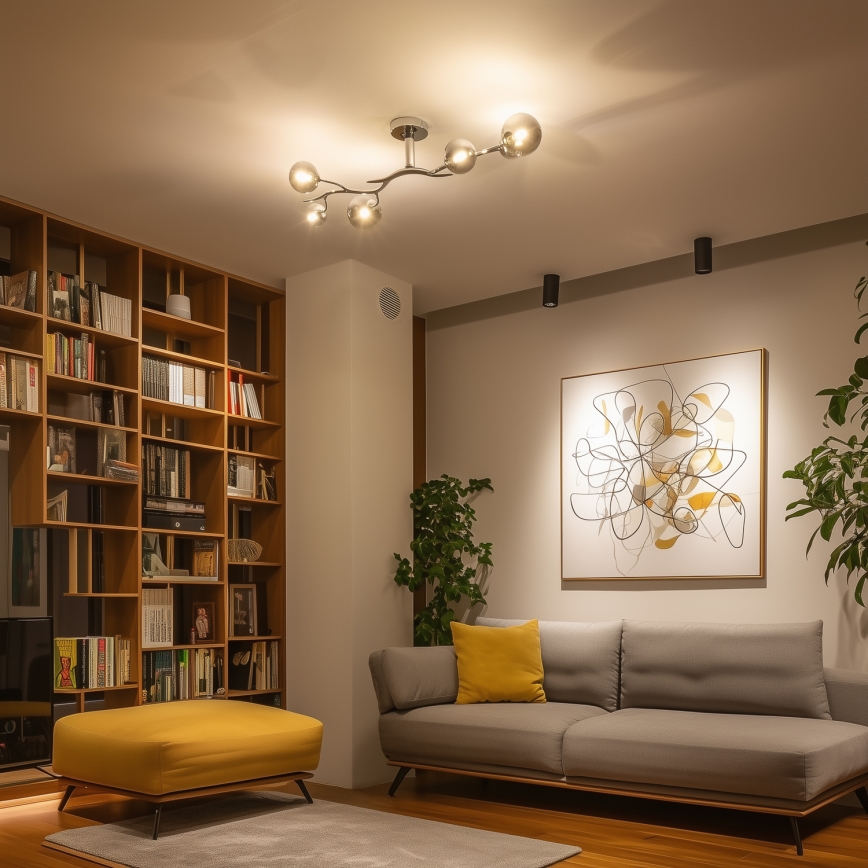 Brilagi - LED Przysufitowy żyrandol MISTEL 6xG9/3W/230V czarny chrom/przydymiony