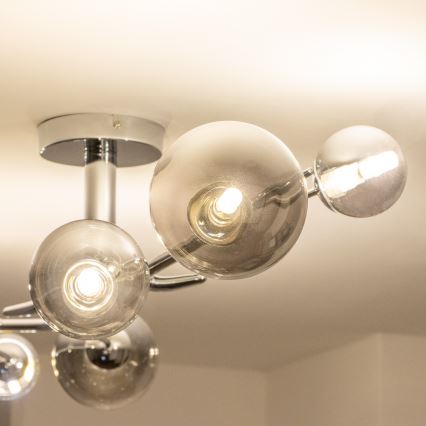 Brilagi - LED Przysufitowy żyrandol MISTEL 6xG9/3W/230V czarny chrom/przydymiony