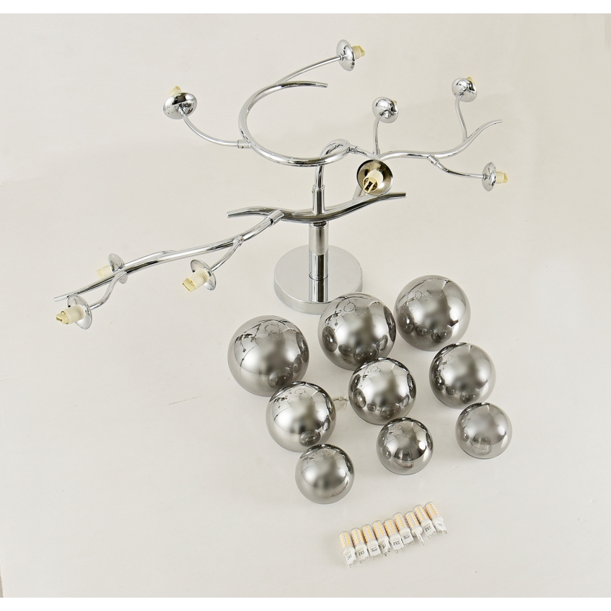 Brilagi - LED Przysufitowy żyrandol MISTEL 9xG9/3W/230V czarny chrom/przydymiony