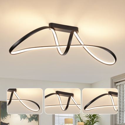 Brilagi - ściemnialny przysufitowy żyrandol TWISTER LED/60W/230V 3000-6000K czarny + zdalne sterowanie