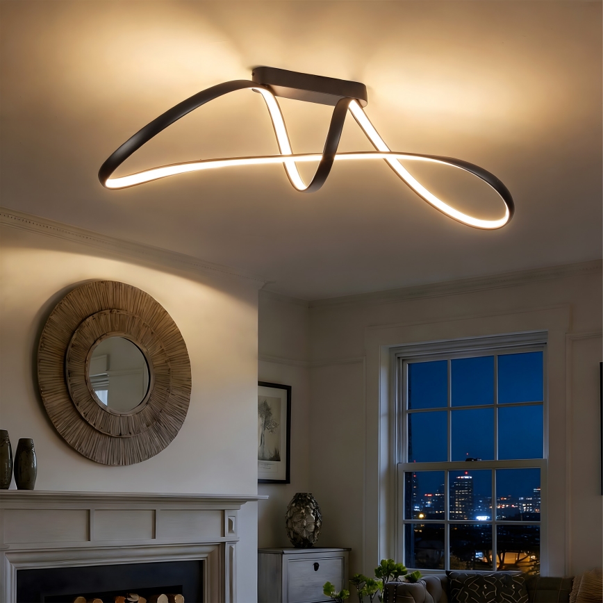 Brilagi - ściemnialny przysufitowy żyrandol TWISTER LED/60W/230V 3000-6000K czarny + zdalne sterowanie