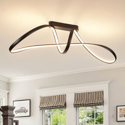 Brilagi - ściemnialny przysufitowy żyrandol TWISTER LED/60W/230V 3000-6000K czarny + zdalne sterowanie