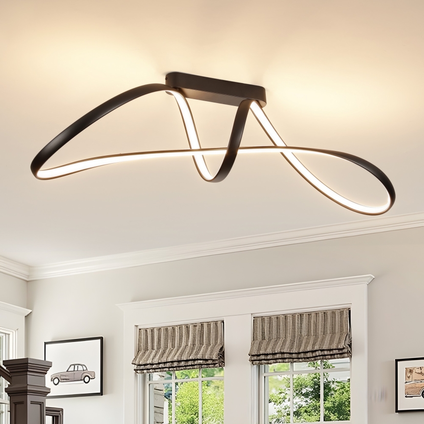 Brilagi - ściemnialny przysufitowy żyrandol TWISTER LED/60W/230V 3000-6000K czarny + zdalne sterowanie