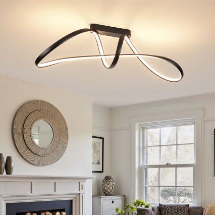 Brilagi - ściemnialny przysufitowy żyrandol TWISTER LED/60W/230V 3000-6000K czarny + zdalne sterowanie