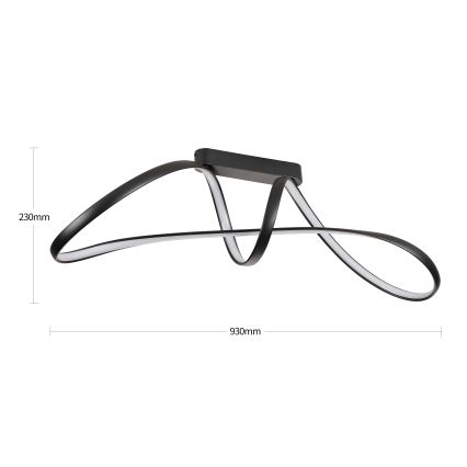 Brilagi - ściemnialny przysufitowy żyrandol TWISTER LED/60W/230V 3000-6000K czarny + zdalne sterowanie