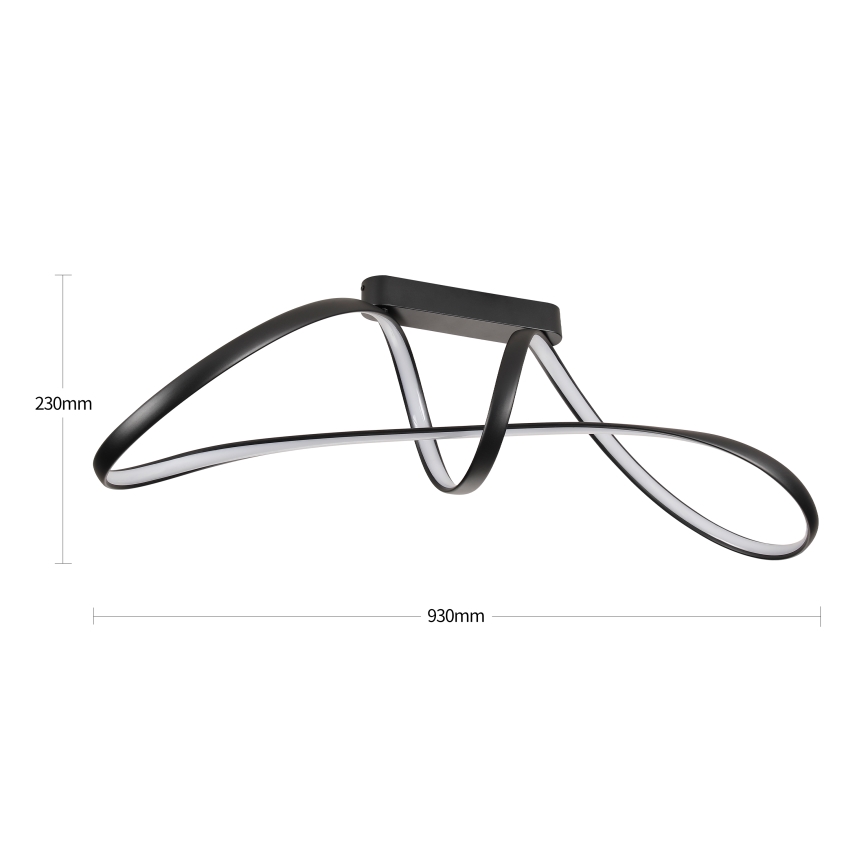 Brilagi - ściemnialny przysufitowy żyrandol TWISTER LED/60W/230V 3000-6000K czarny + zdalne sterowanie