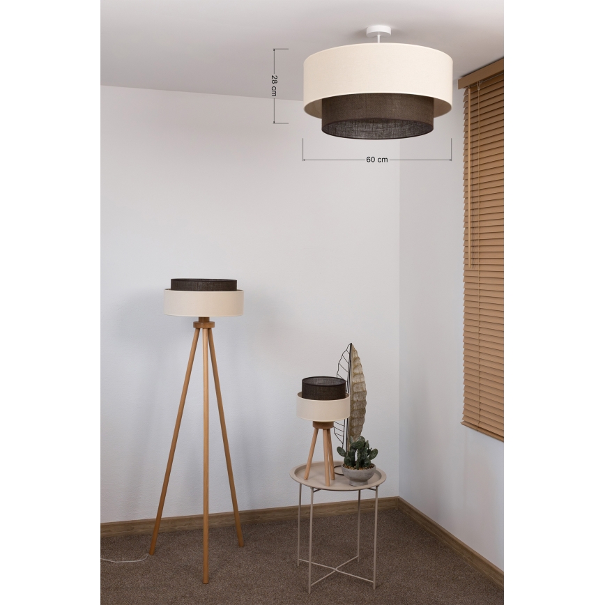 Brilagi - LED przysufitowy żyrandol w stylu BOHO 3xE27/15W/230V, średnica 60 cm, kremowy/brązowy
