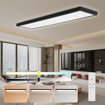 Brilagi - LED Regulowane natynkowe oświetlenie łazienkowe FRAME SMART LED/50W/230V 30x120 cm 3000-6000K IP44 czarne + pilot zdalnego sterowania