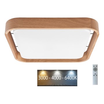 Brilagi - LED Regulowane natynkowe oświetlenie sufitowe MANAROLA CUBIC LED/24W/230V 3000-6500K dąb + pilot zdalnego sterowania