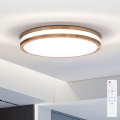 Brilagi - LED Regulowane natynkowe oświetlenie sufitowe MOLINA LED/48W/230V 3000-6500K dąb śr. 38 cm + pilot do zdalnego sterowania