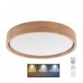 Brilagi - LED Regulowane oświetlenie sufitowe MANAROLA LED/24W/230V 3000-6500K dąb + pilot do zdalnego sterowania
