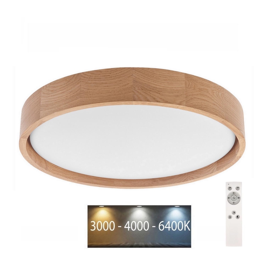 Brilagi - LED Regulowane oświetlenie sufitowe MANAROLA LED/24W/230V 3000-6500K dąb + pilot do zdalnego sterowania