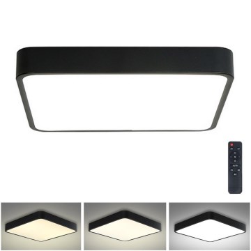 Brilagi - LED Regulowane oświetlenie sufitowe POOL LED/36W/230V 3000-6000K 40x40 cm czarne + pilot zdalnego sterowania