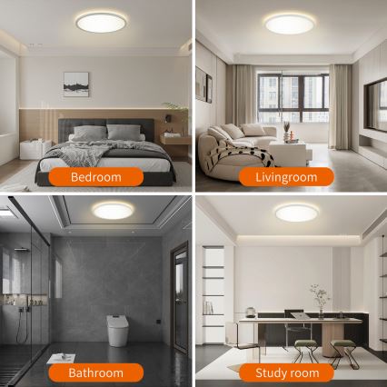 Brilagi - LED Lampa ściemnialna z czujnikiem ruchu i zmierzchu ULTRA SLIM LED/18W/230V śr. 30 cm + pilot do zdalnego sterowania